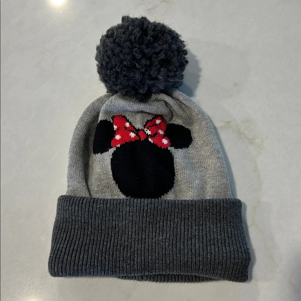 NWOT Girl's Disney GAP Minnie Mouse Gray Winter Hat Cap Beanie S/M